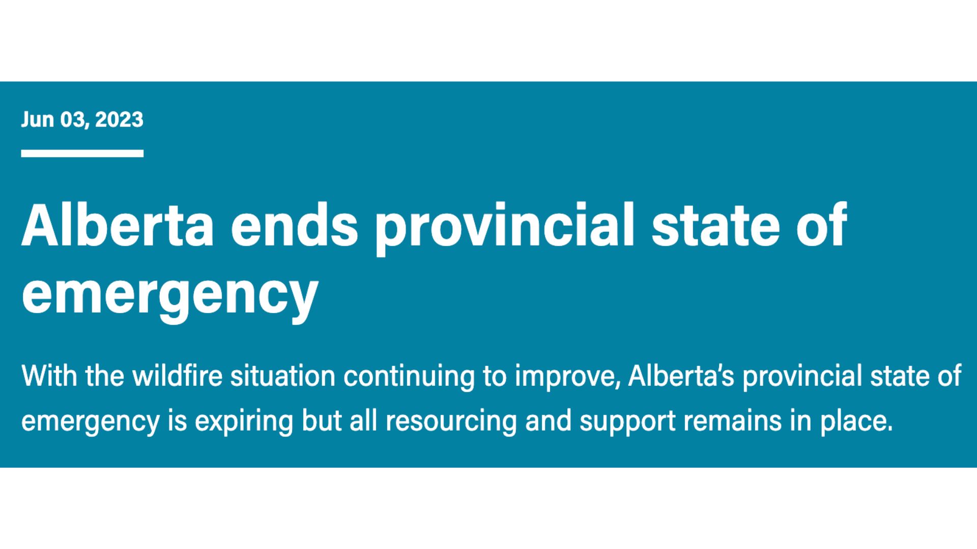 Alberta Ends Provincial State of Emergency Healthy Aging CORE Alberta